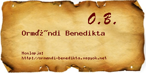 Ormándi Benedikta névjegykártya